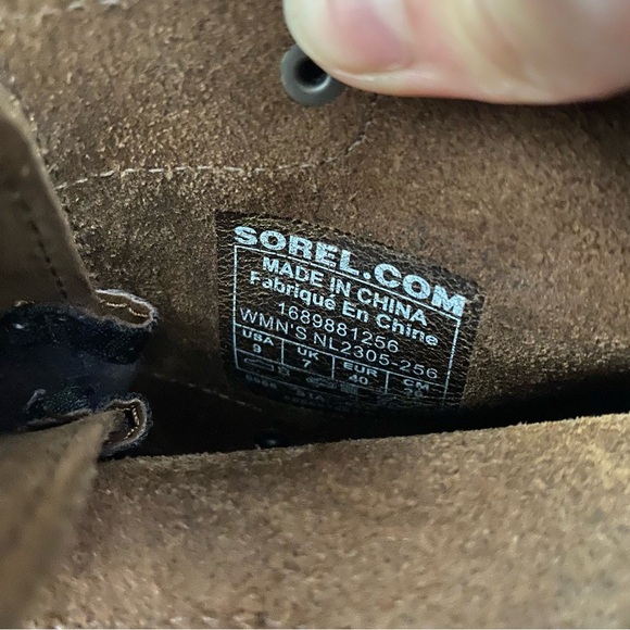 Sorel Joan of Arctic Leather Wedge Boots 9 Brown - Picture 6 of 6